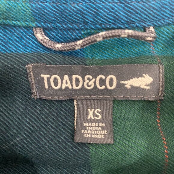 Toad&Co Womens Organic Cotton Carin duoflod Plaid Shirt XS outdoor sustainable g - Picture 5 of 12
